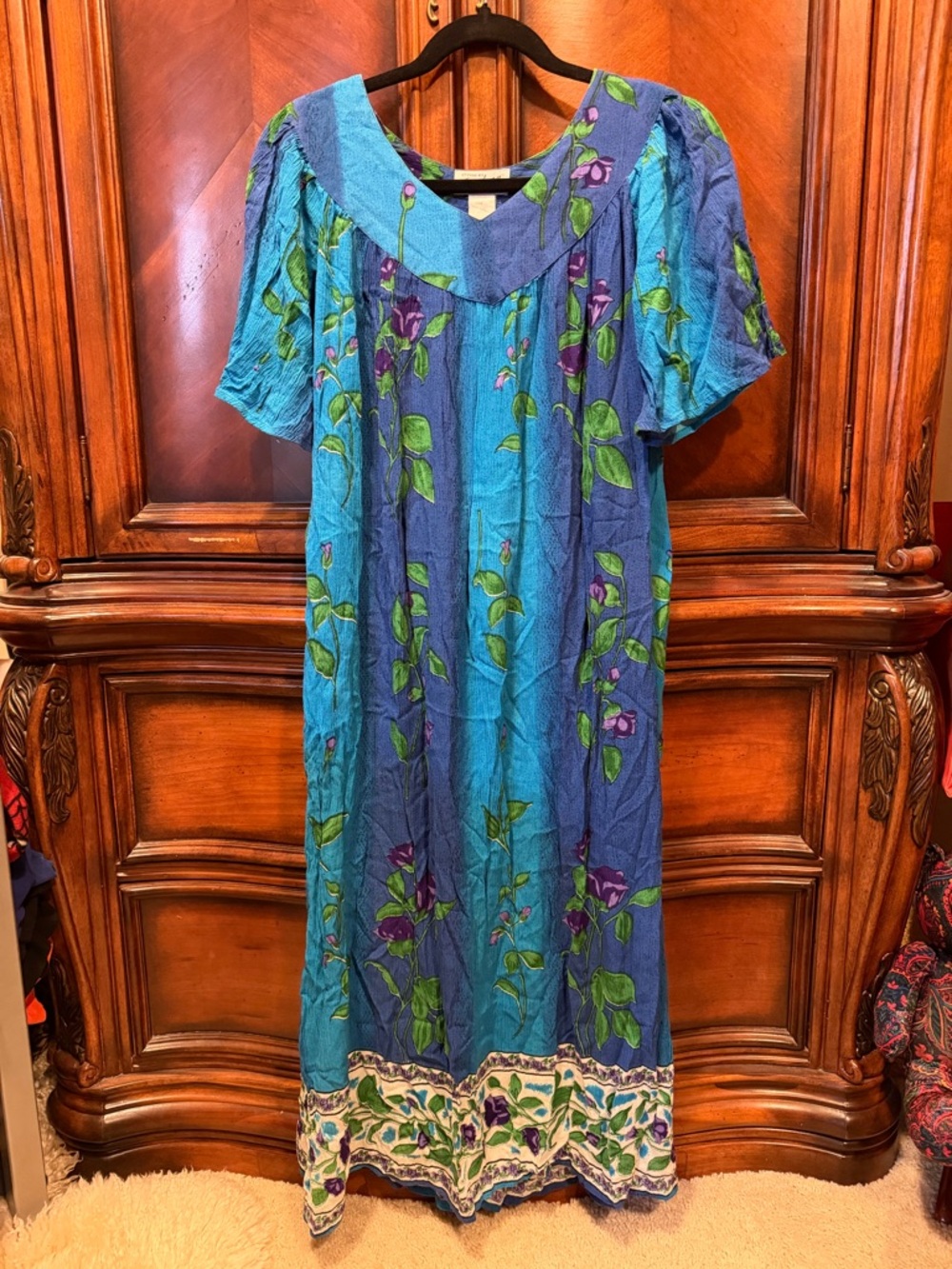 Vintage Saybury 70s 80s Floral Maxi Dress - Women's Boho size med (see pics)